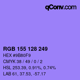 カラーコード: RGB 155 128 249 | qconv.com