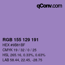 Color code: RGB 155 129 191 | qconv.com