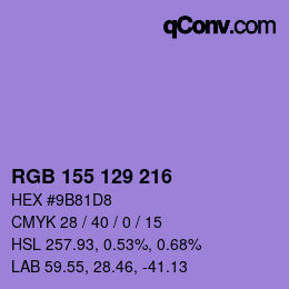 Color code: RGB 155 129 216 | qconv.com