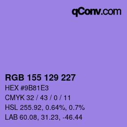 カラーコード: RGB 155 129 227 | qconv.com