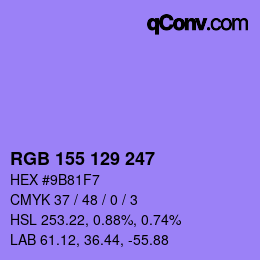 カラーコード: RGB 155 129 247 | qconv.com