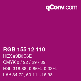 Color code: RGB 155 12 110 | qconv.com