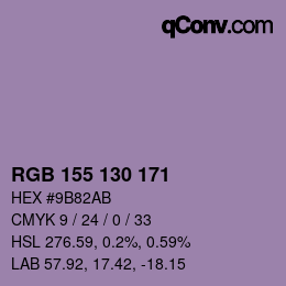 Código de color: RGB 155 130 171 | qconv.com