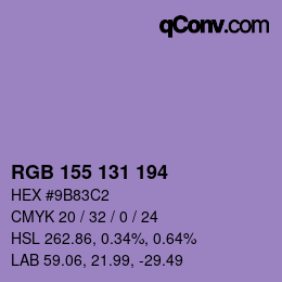 カラーコード: RGB 155 131 194 | qconv.com