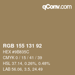 カラーコード: RGB 155 131 92 | qconv.com