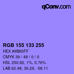 颜色代码: RGB 155 133 255 | qconv.com