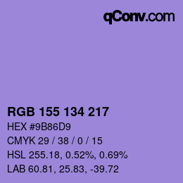 Color code: RGB 155 134 217 | qconv.com