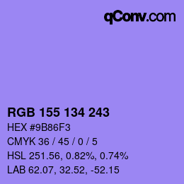 Color code: RGB 155 134 243 | qconv.com