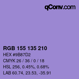カラーコード: RGB 155 135 210 | qconv.com