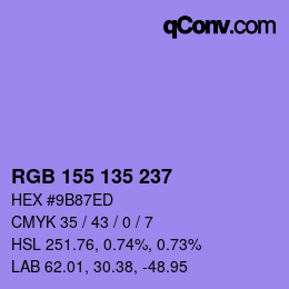Color code: RGB 155 135 237 | qconv.com