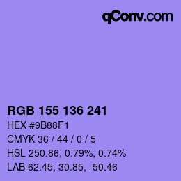 カラーコード: RGB 155 136 241 | qconv.com