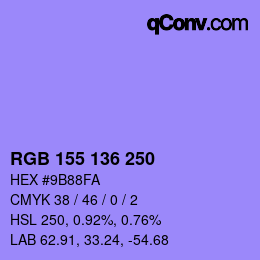 Farbcode: RGB 155 136 250 | qconv.com