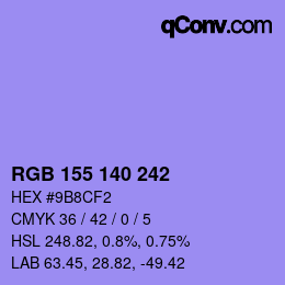 Farbcode: RGB 155 140 242 | qconv.com