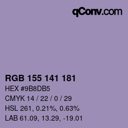 Color code: RGB 155 141 181 | qconv.com