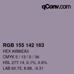 Color code: RGB 155 142 163 | qconv.com