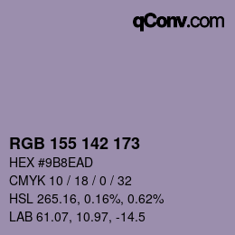 Color code: RGB 155 142 173 | qconv.com