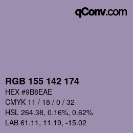 Color code: RGB 155 142 174 | qconv.com
