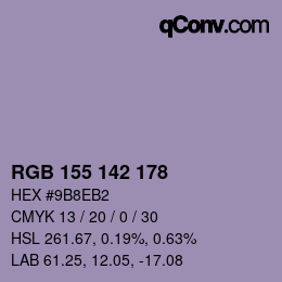 Color code: RGB 155 142 178 | qconv.com
