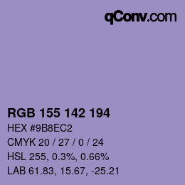 カラーコード: RGB 155 142 194 | qconv.com