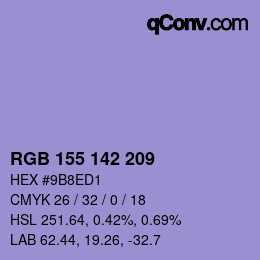Color code: RGB 155 142 209 | qconv.com