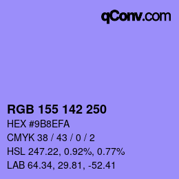 Color code: RGB 155 142 250 | qconv.com