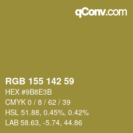颜色代码: RGB 155 142 59 | qconv.com