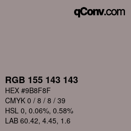 Color code: RGB 155 143 143 | qconv.com