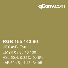 カラーコード: RGB 155 143 80 | qconv.com