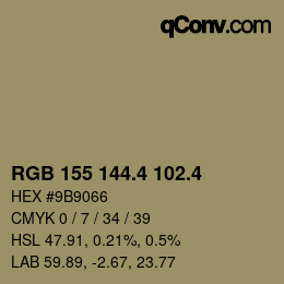 カラーコード: RGB 155 144.4 102.4 | qconv.com