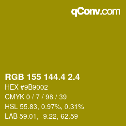 カラーコード: RGB 155 144.4 2.4 | qconv.com