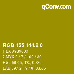 カラーコード: RGB 155 144.8 0 | qconv.com