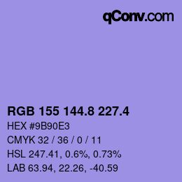 カラーコード: RGB 155 144.8 227.4 | qconv.com