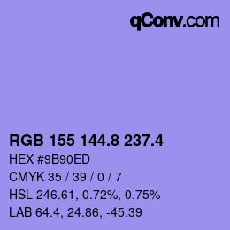 カラーコード: RGB 155 144.8 237.4 | qconv.com