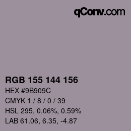 Color code: RGB 155 144 156 | qconv.com