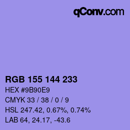 颜色代码: RGB 155 144 233 | qconv.com