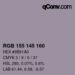 Color code: RGB 155 145 160 | qconv.com