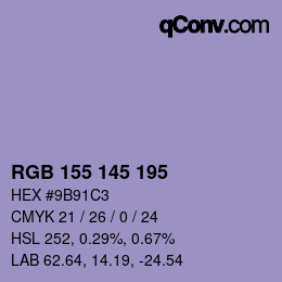 Color code: RGB 155 145 195 | qconv.com