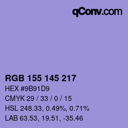 Color code: RGB 155 145 217 | qconv.com