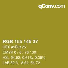 Color code: RGB 155 145 37 | qconv.com