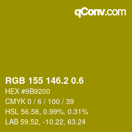 カラーコード: RGB 155 146.2 0.6 | qconv.com