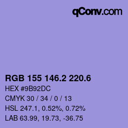 カラーコード: RGB 155 146.2 220.6 | qconv.com