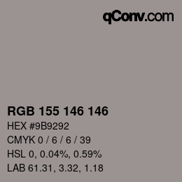 颜色代码: RGB 155 146 146 | qconv.com