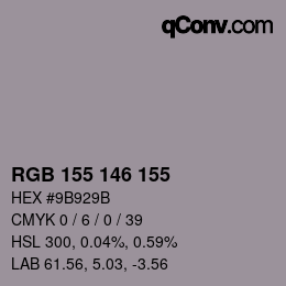 Código de color: RGB 155 146 155 | qconv.com