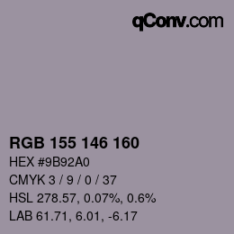 Color code: RGB 155 146 160 | qconv.com