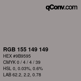 颜色代码: RGB 155 149 149 | qconv.com