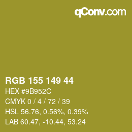 颜色代码: RGB 155 149 44 | qconv.com