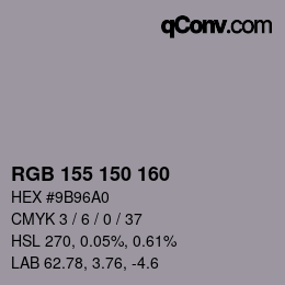 Color code: RGB 155 150 160 | qconv.com