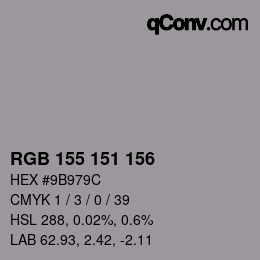 カラーコード: RGB 155 151 156 | qconv.com