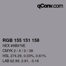 カラーコード: RGB 155 151 158 | qconv.com