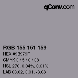 Color code: RGB 155 151 159 | qconv.com